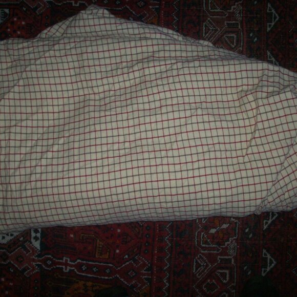 RALPH LAUREN VINTAGE Brown Red Check TWIN FITTED SHEET 100% Cotton, has flaws - Picture 11 of 11